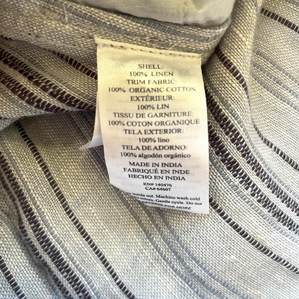 Faherty XS Linen Button Front Stripe Skirt Elastic Waist Coastal Classic Preppy - Picture 5 of 8